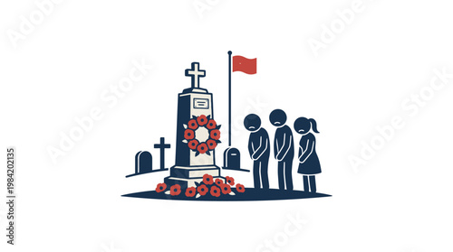 Memorial Day Remembrance Ceremony People Paying Respects