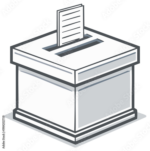Ballot box with paper inserted signifying voting and democratic process