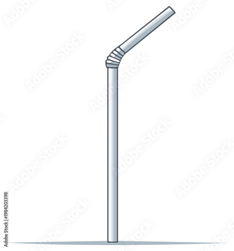 Illustrated drinking straw isolated on white background.