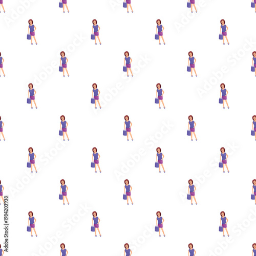 Shopping women seamless pattern for consumerism marketing