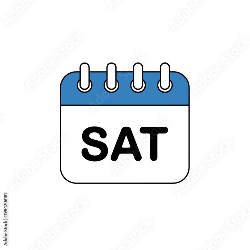icon of a calendar page showing Saturday