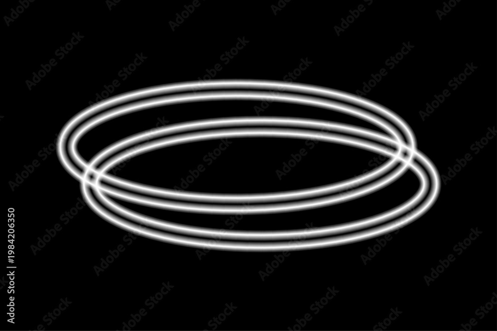 Fototapeta premium Neon circle light effect abstract glowing rings on black background