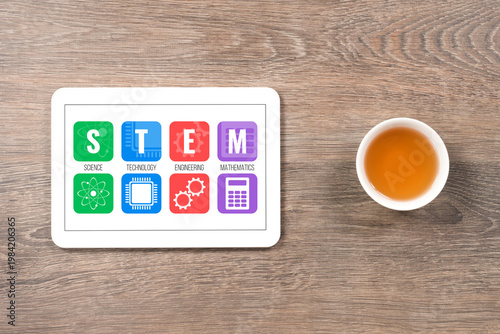 STEM - science, technology, engineering, mathematics, online education concept