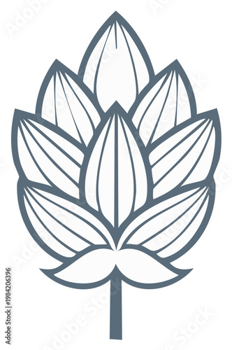 Stylized hop cone icon vector graphic for beer and brewery logo design