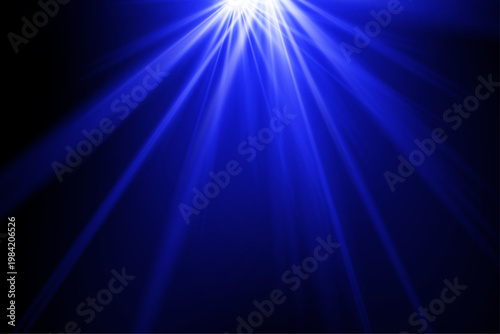 Dramatic blue light effect intense beam and rays for visual impact