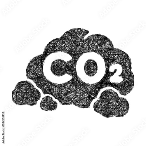 Sketch carbon dioxide icon design