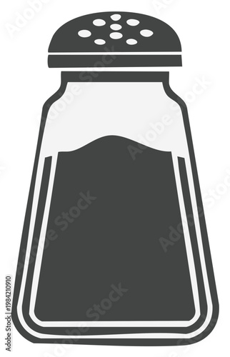 Simple Salt Shaker Filled with Salt - Culinary Seasoning, Food Ingredient