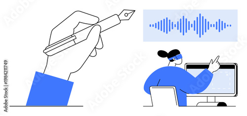 Digital creativity. Digital creativity involves writing, voice recognition, and virtual interaction for innovation and productivity. Digital creativity in technology, education, design