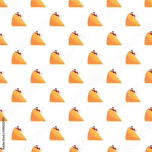 Man struggling to climb a mountain of gold coins in a repeating pattern