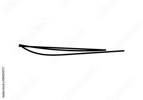 Trazo de línea negra horizontal con ligero arco y forma alargada 