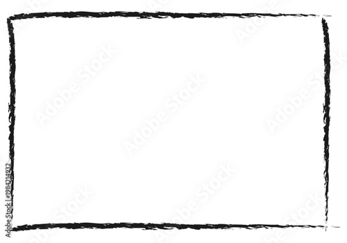 Marco rectangular negro con trazo de carboncillo irregular