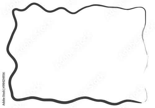 Marco rectangular ondulado de trazo negro irregular