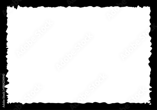 Marco rectangular negro con bordes internos dentados e irregulares