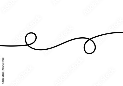 Línea negra continua con dos bucles circulares