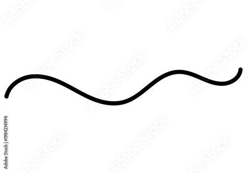 Línea negra ondulada de trazo fluido 