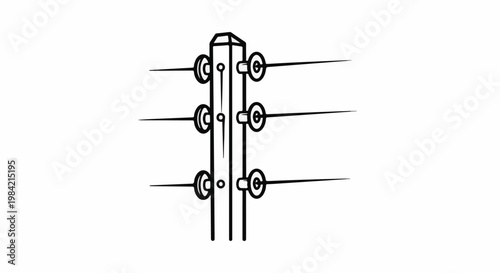Line drawing of an electric fence post with insulators and wires