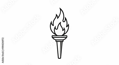 Icon of a flaming torch, symbolizing light, knowledge, and victory