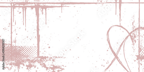 Abstract romantic and aesthetic background, perfect for adding texture and visual interest to your design project. Featuring paint splatters and a heart shape.