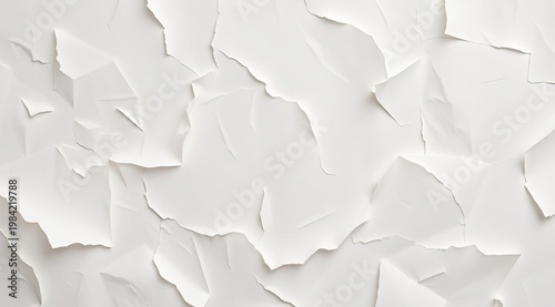 Abstract background with a crumpled paper texture. Torn paper effect, soft shadows. Pure minimalism for concepts, banners, and design.