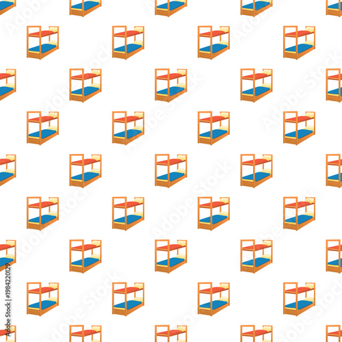 Repeated twin bunk beds creating a symmetrical dormitory design