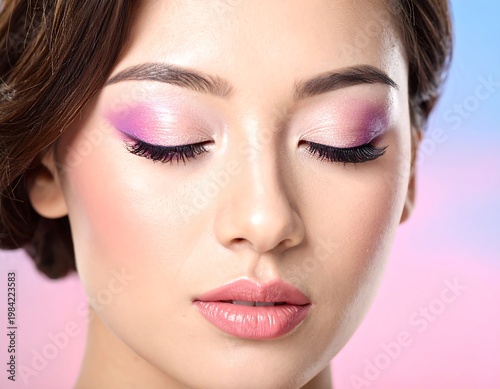 EXTREME CLOSEUP OF PROFESSIONAL GLAMOUR MAKEUP LOOK