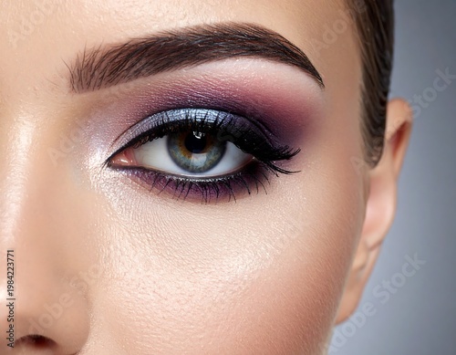 EXTREME CLOSEUP OF PROFESSIONAL GLAMOUR MAKEUP LOOK