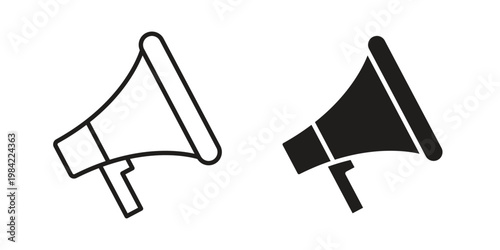 Quadro su tela Campaign icon simple black and white line and clip art illustrations