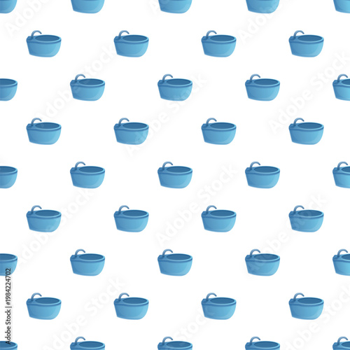 Blue bidet fixtures repeating on a white background, creating a hygiene concept pattern