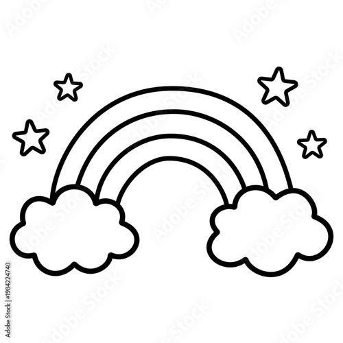 Rainbow and Clouds Illustration 