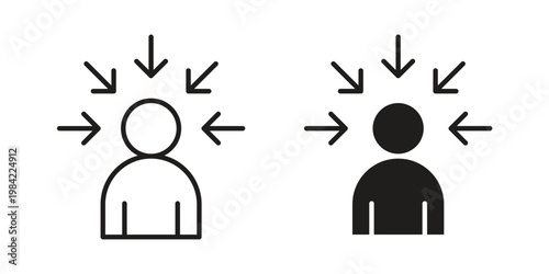 Centric consumer icon simple black and white line and clip art illustrations