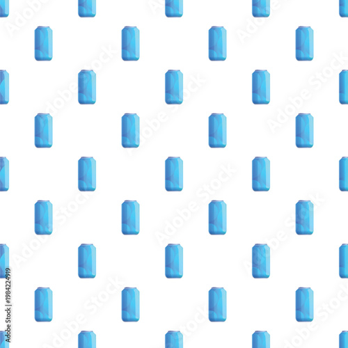 Blue beverage cans creating a repeating background pattern on white