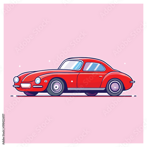 red retro car