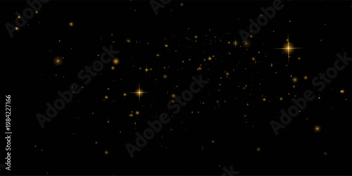 Abstract Gold Glitter Explosion with Glowing Dust PNG
