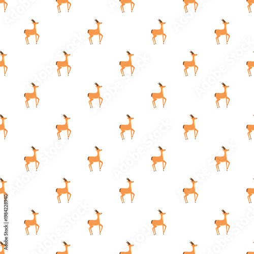 Gazelle antelope flat design repeating pattern background