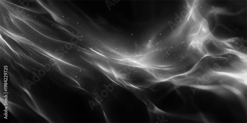 Abstract ethereal swirls in monochromatic shades create a captivating visual texture and atmospheric design, suggestive of cosmic energy, celestial bodies, or fluid movements. 
