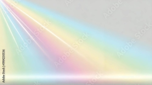 Colorful light spectrum creating a soft gradient on a neutral background  