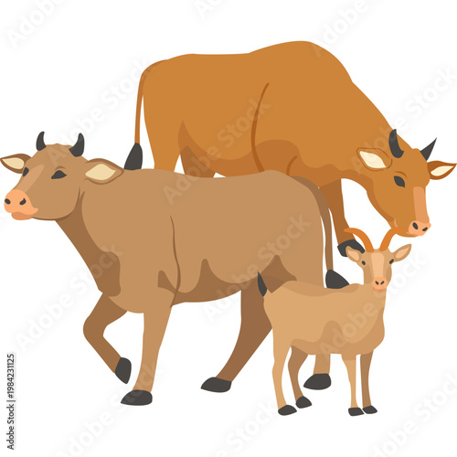 Illustration of Sacrificial Animals for Eid al-Adha