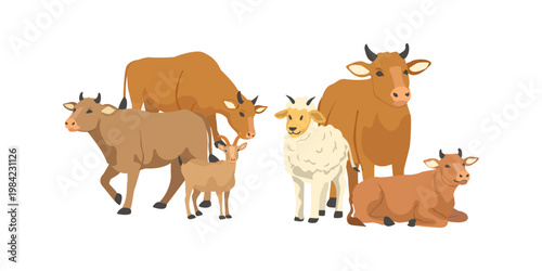 Illustration of Sacrificial Animals for Eid al-Adha