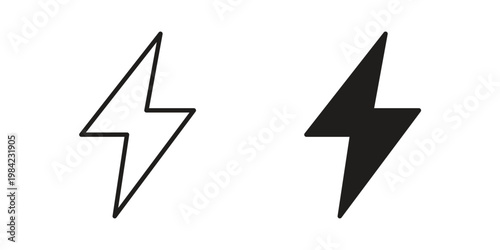 Energy Icon simple black and white line and clip art illustrations