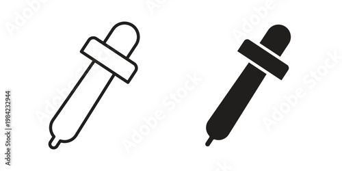 Eye dropper icon simple black and white line and clip art illustrations
