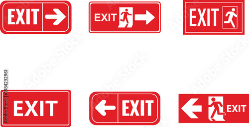 Exit icon vector set collection group featuring door arrow logout symbol sign interface navigation element direction UI app web isolated minimal flat design editable graphic.