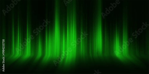 captivating green lights descend gracefully on an inky canvas, creating an enigmatic display of light, shadow and emotion.