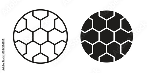 Quadro em tela Football icon simple black and white line and clip art illustrations
