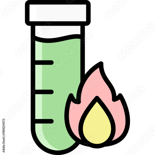 flame icon illustration design with filled outline