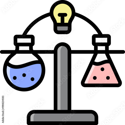 experiment icon illustration design with filled outline