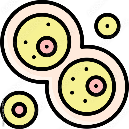 cells division icon illustration design with filled outline