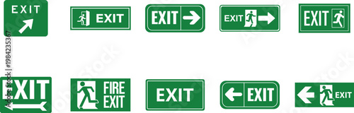 Exit icon vector set collection group featuring door arrow logout symbol sign interface navigation element direction UI app web isolated minimal flat design editable graphic.