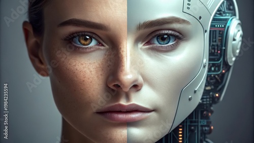 Human and robot face hybrid