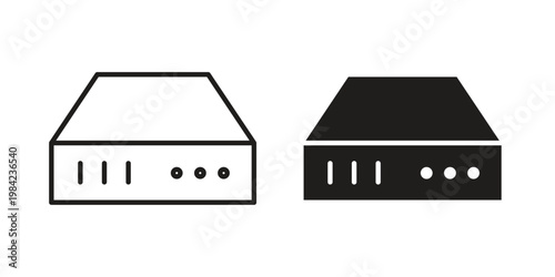 Hard Disk icon simple black and white line and clip art illustrations