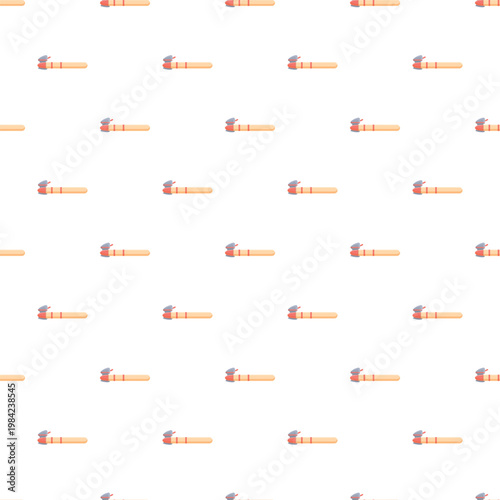 Smoking pipes with smoke creating a repeating seamless pattern on a white background